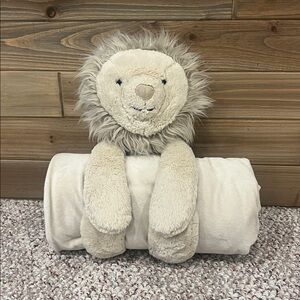 Pottery Barn Kids Plush Lion Stuffed Animal and Blanket Set